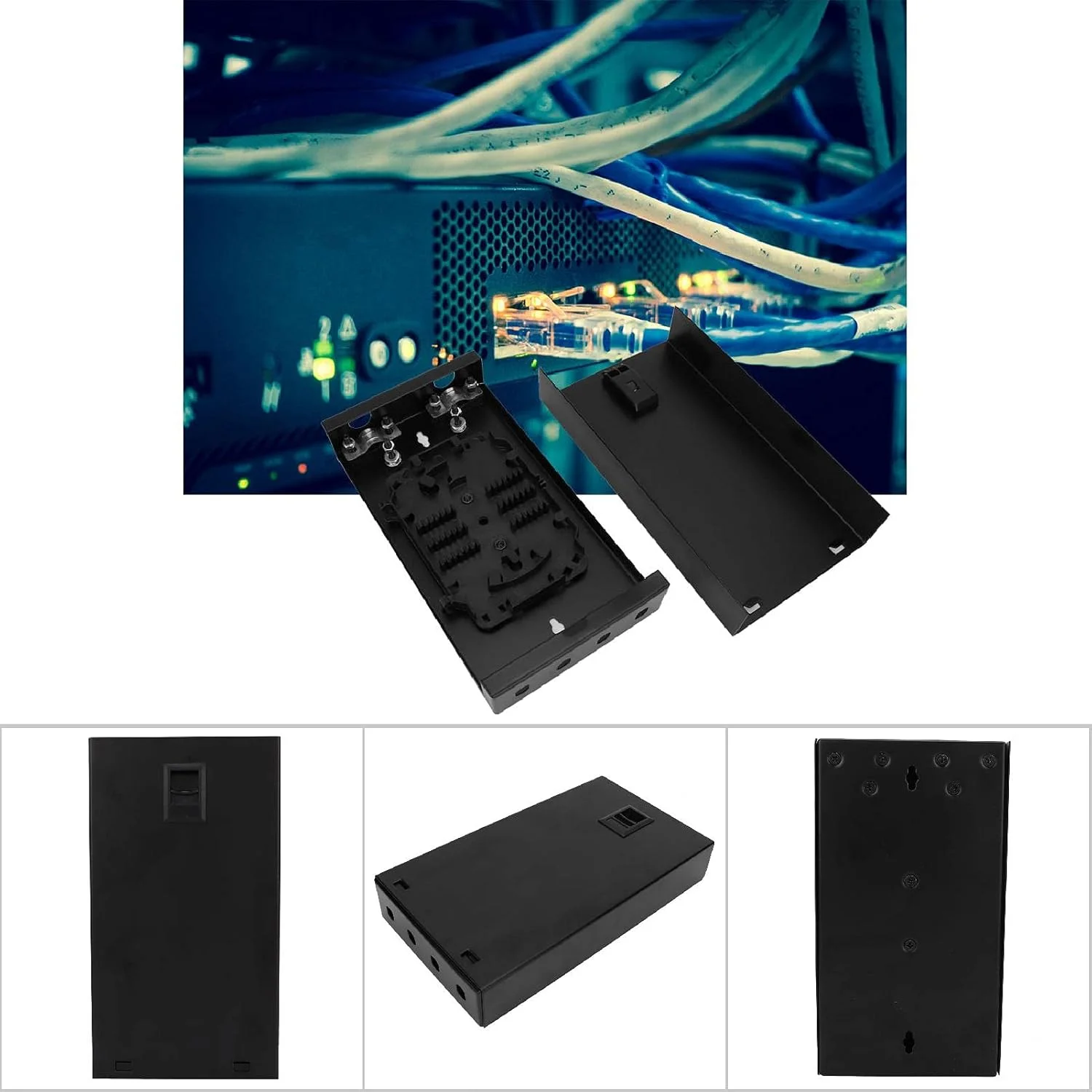 جعبه ترمینال فیبر نوری، نوع رومیزی FTTH، جعبه ترمینال فیبر نوری 4 پورت نوع نصب دیواری برای FTTH سازمانی