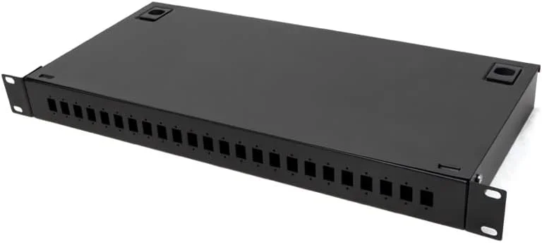 پچ پنل فیبر نوری ODF 1U با 24 پورت SC FC LC، جعبه ترمینال فیبر نوری، فریم توزیع فیبر نوری (رنگ: جعبه خالی)