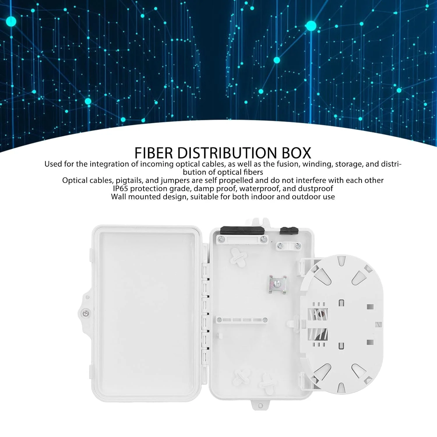 جعبه تقسیم فیبر نوری SENECESLI 4 پورت، جعبه تقسیم فیبر FTTH، اسپلیتر 4 پورت برای SC، FC، PLC، ضد آب IP65