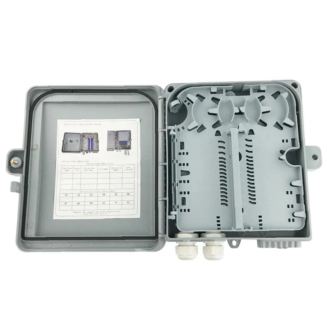 جعبه ترمینال فیبر نوری 12 هسته ای، جعبه توزیع کابل، محفظه محافظت از کابل، ابزار دسته قابل حمل