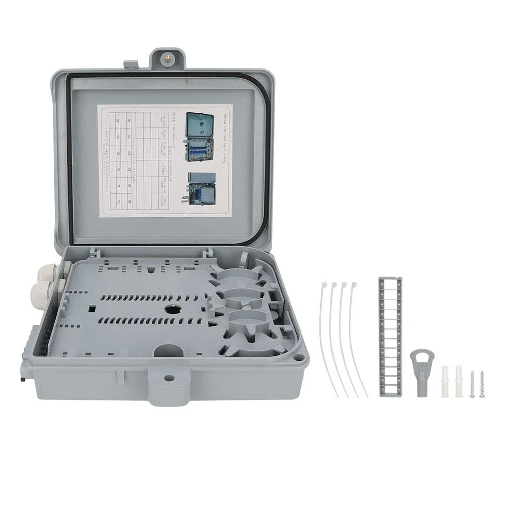 جعبه اتصال کابل نوری ضد آب، جعبه ترمینال فیبر نوری 12 هسته FTTH، محفظه توزیع فیبر نوری IP65 برای مصارف الکتریکی داخلی و خارجی