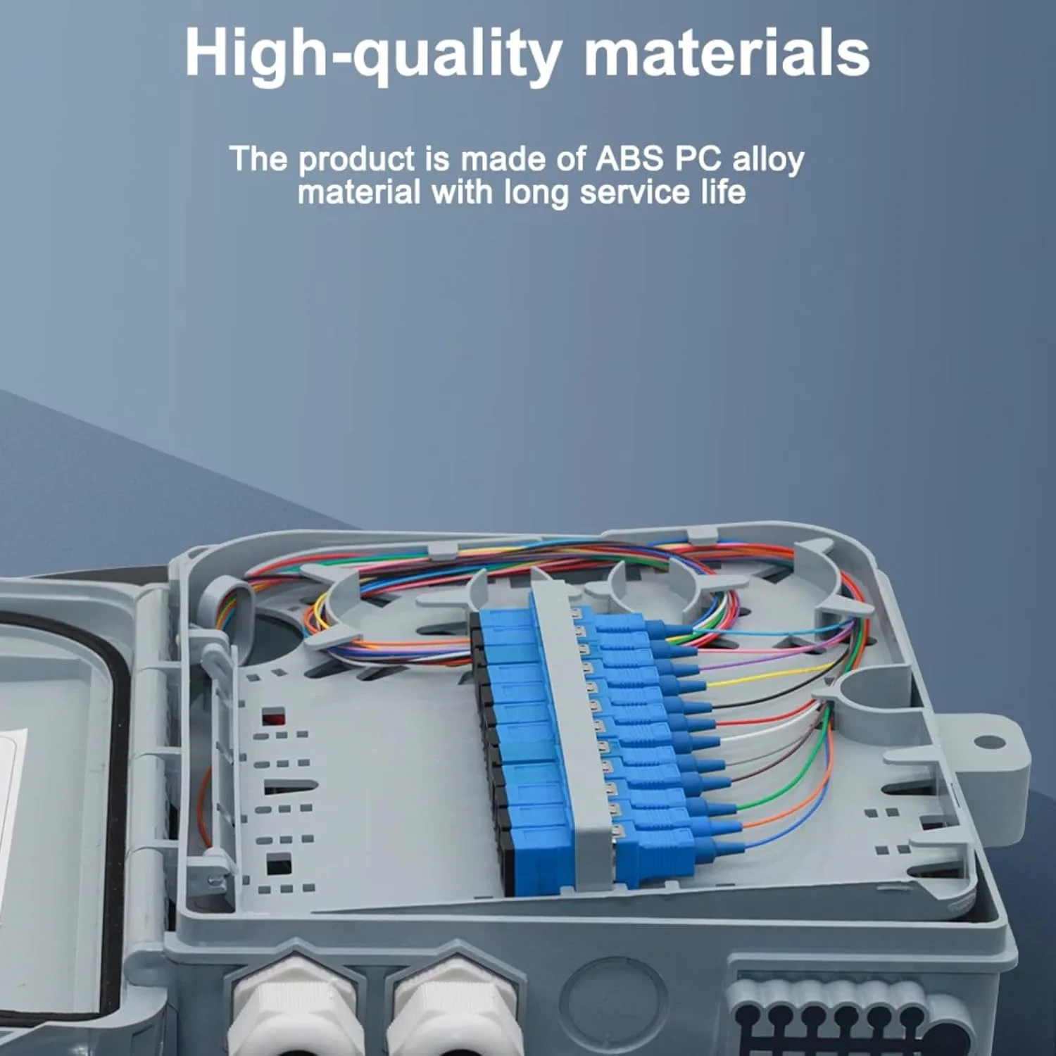 جعبه اتصال کابل نوری ضد آب، جعبه ترمینال فیبر نوری 12 هسته FTTH، محفظه توزیع فیبر نوری IP65 برای مصارف الکتریکی داخلی و خارجی