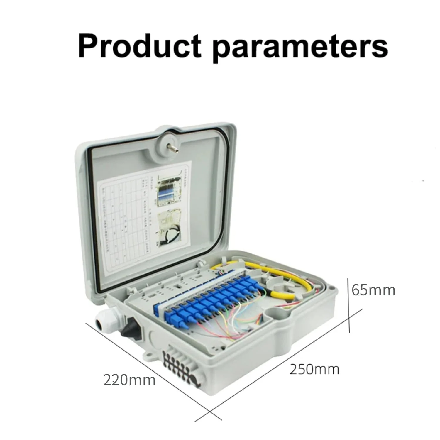 جعبه اتصال کابل نوری ضد آب، جعبه ترمینال فیبر نوری 12 هسته FTTH، محفظه توزیع فیبر نوری IP65 برای مصارف الکتریکی داخلی و خارجی