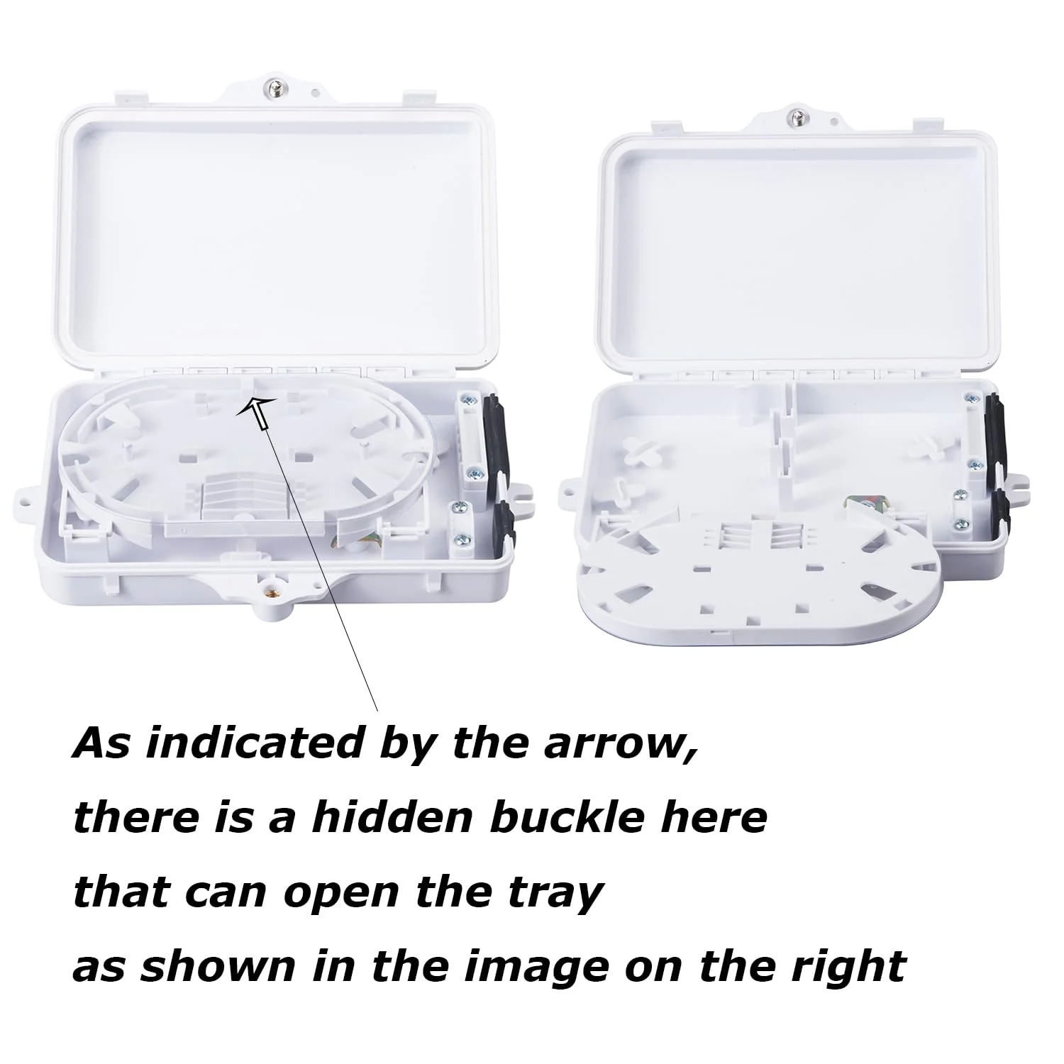 جعبه تقسیم فیبر نوری Xunsomten، محفظه دیواری 6 پورت با 6 آداپتور SC APC، تک حالته، FTTH، ضد آب IP65 مناسب برای استفاده در فضای باز/داخلی - 21x13.5x4 سانتی متر