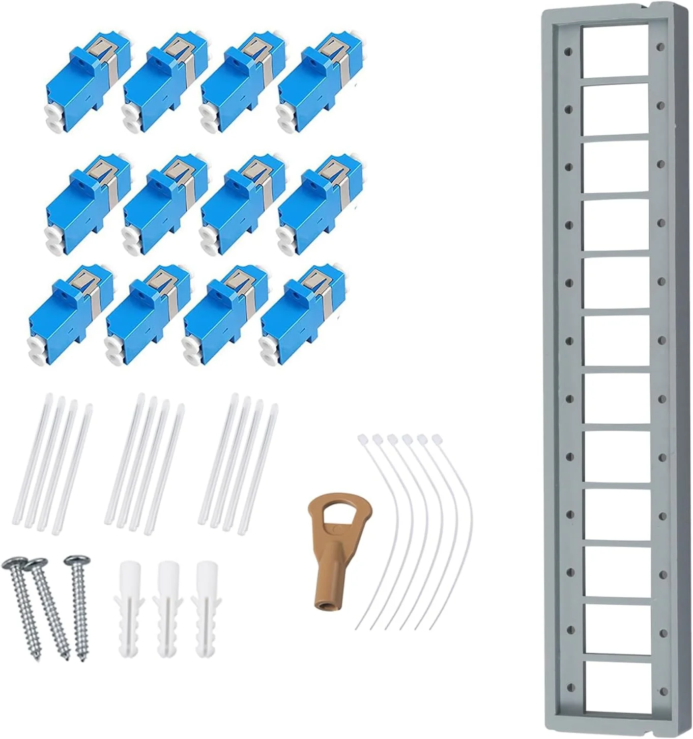 جعبه تقسیم فیبر نوری Xunsomten، محفظه نصب دیواری 12 پورت با 12 آداپتور LC Duplex، Singlemode، FTTH، ضد آب IP65 مناسب برای استفاده در فضای باز/داخلی - 24.00 x 22.00 x 6.50 سانتی متر