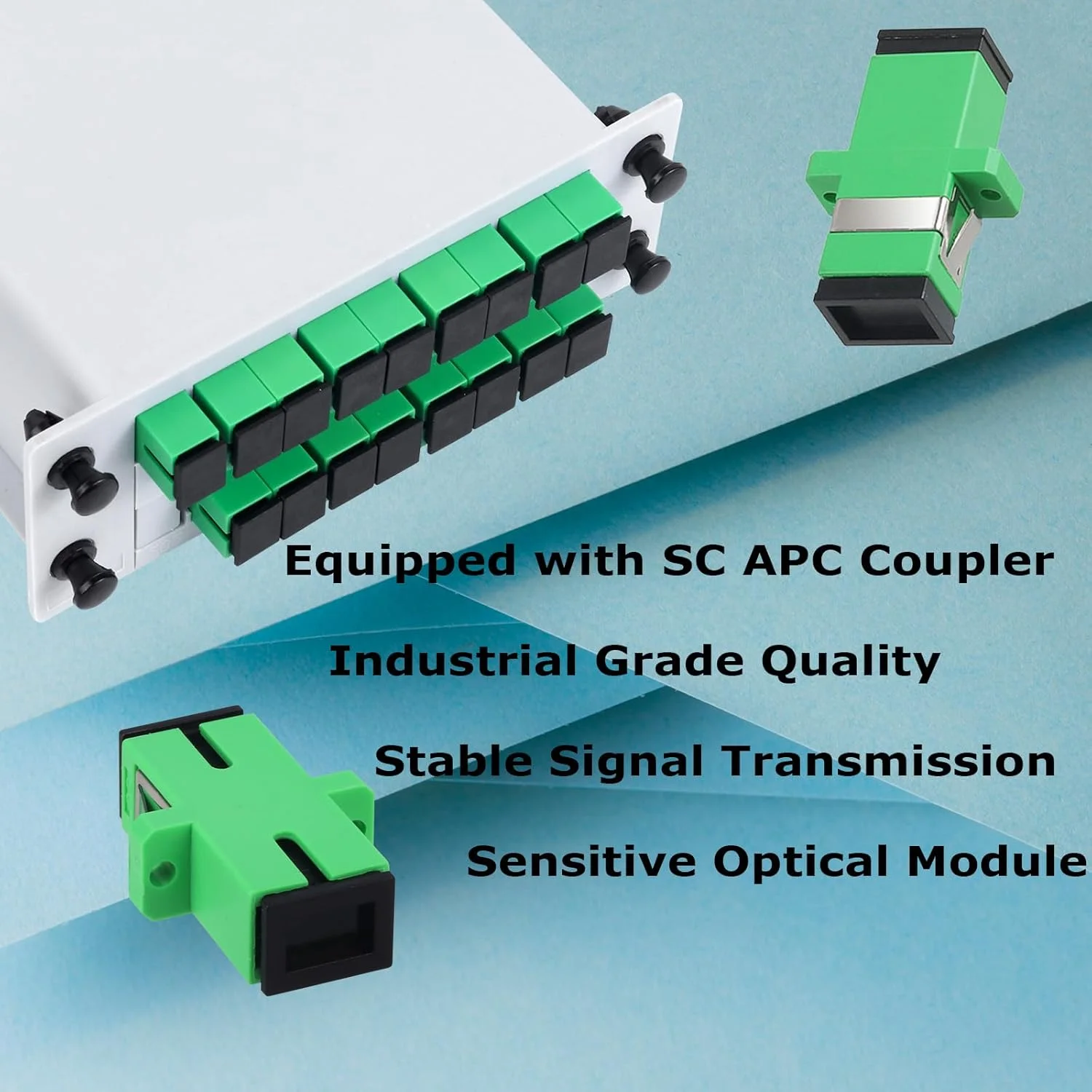 اسپلیتر فیبر نوری PLC SC/APC 1x16، 2 عددی، اسپلیتر فیبر نوری SC APC 1 به 16 کارتی برای سیم کشی خانگی، شبکه فیبر نوری، جعبه توزیع فیبر، اتاق های شبکه