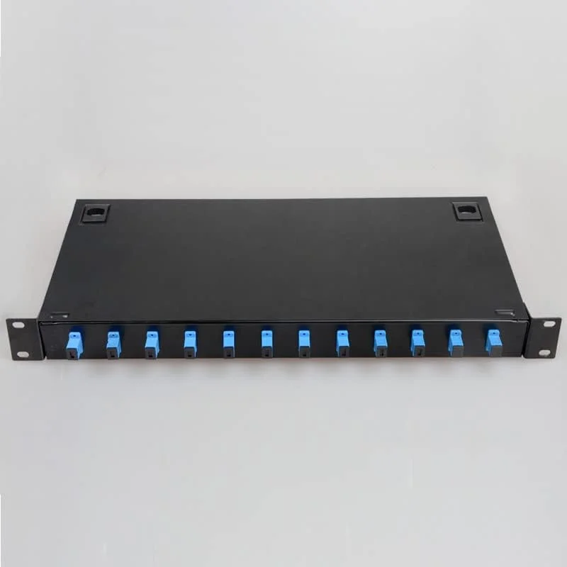 فریم توزیع فیبر نوری 12 پورت SC FC LC پیگتیل ODF جعبه ترمینال فیبر نوری 1U فریم توزیع فیبر نوری (رنگ: 12 هسته SC UPC SM)