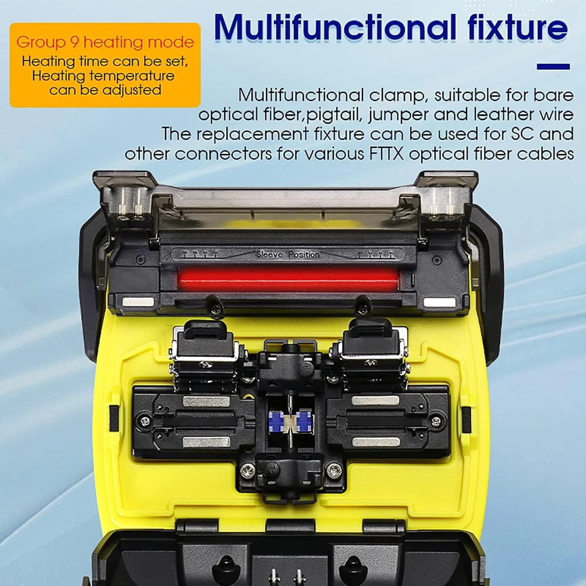 دستگاه فیوژن فیبر نوری مینی کاملا اتوماتیک، دستگاه جوش AUA-15F با صفحه نمایش لمسی 3.5 اینچی، دارای Visual Fault Locator و Optical Power Meter و کیت فیبر کلیور Leunl دستگاه فیوژن فیبر نوری مینی کاملا اتوماتیک، دستگاه جوش AUA-15F با صفحه نمایش لمسی 3.5 اینچی، دارای Visual Fault Locator و Optical Power Meter و کیت فیبر کلیور Leunl