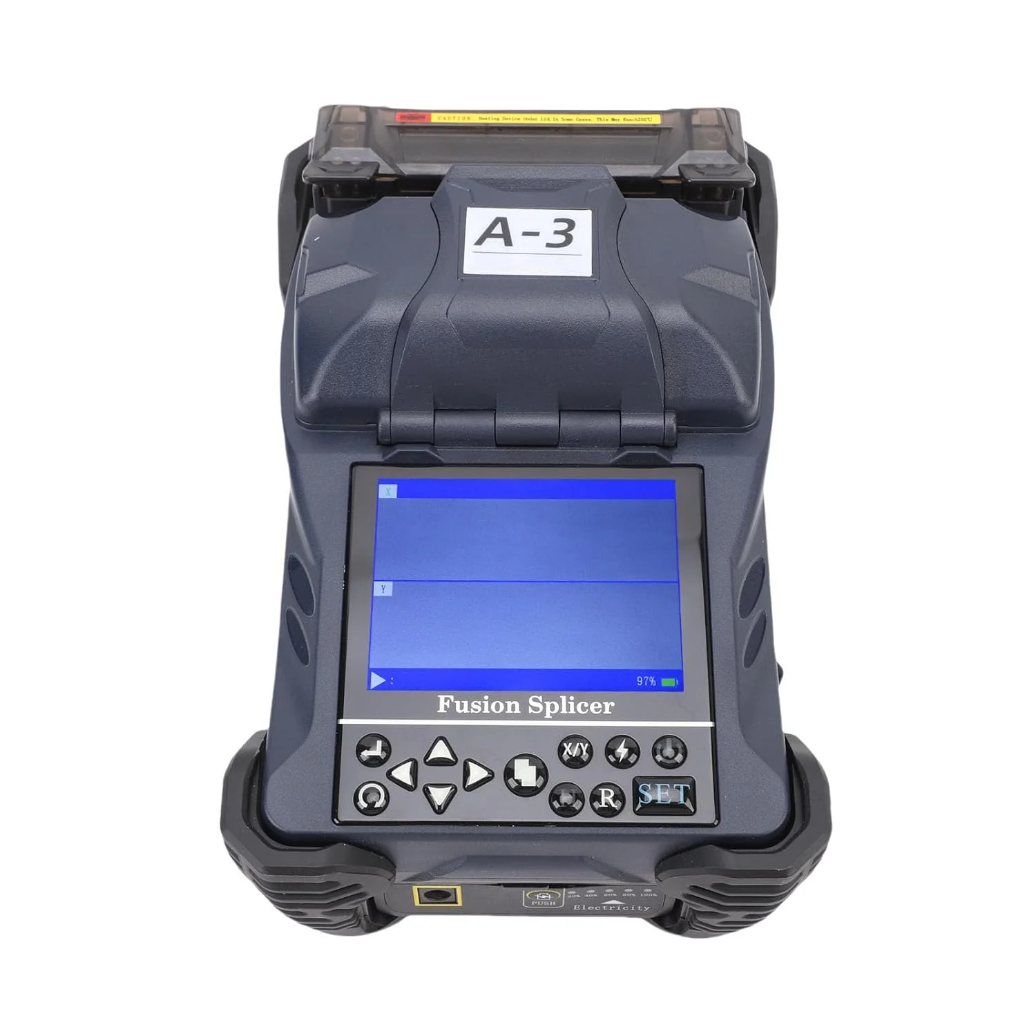 دستگاه فیوژن فیبر نوری، دستگاه جوش حرارتی کابل نوری تمام اتوماتیک با جوش 9 ثانیه ای و گرمایش 26 ثانیه ای، ابزار جوش فیبر با حافظه داخلی برای فیبر (دوشاخه UK 100-240V)