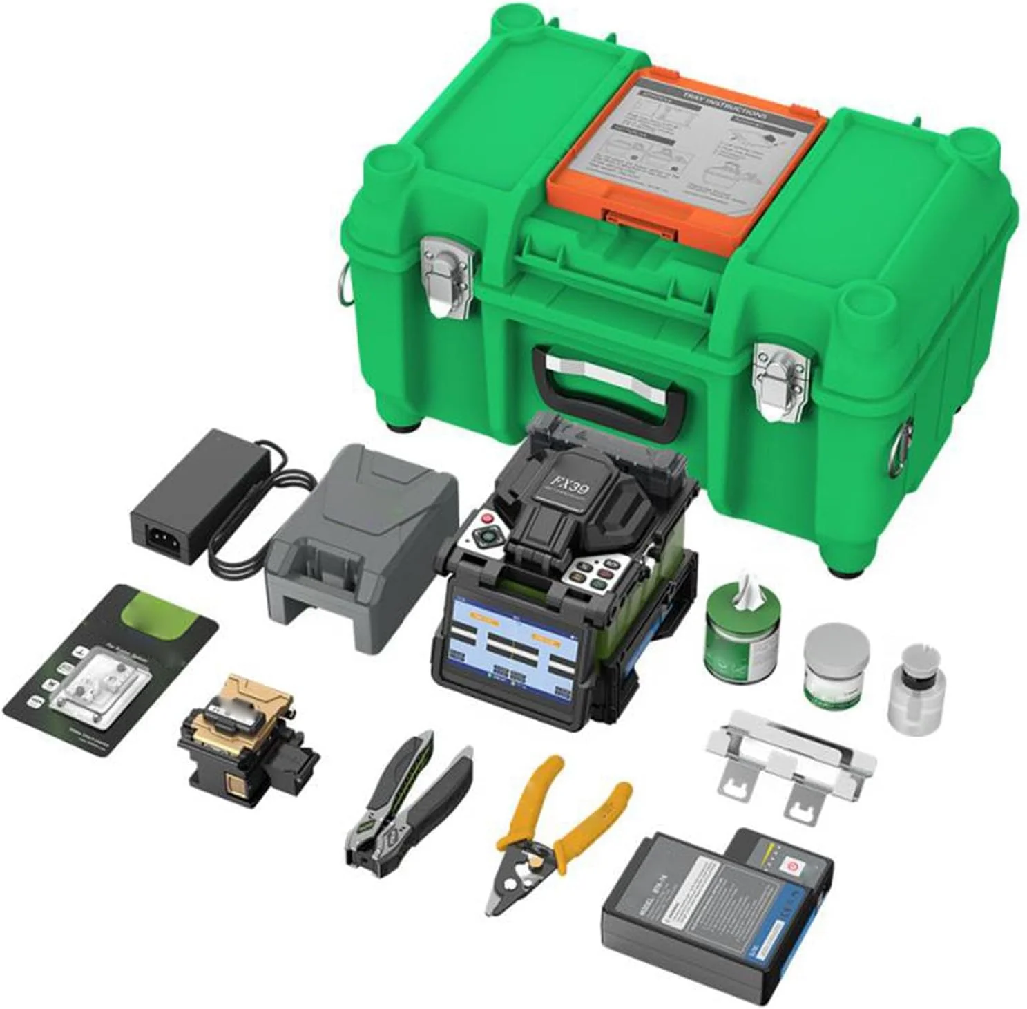 دستگاه فیوژن فیبر نوری Gearwell، جوشکار اتوماتیک فیبر نوری به همراه کیف حمل، دستگاه فیوژن فیبر نوری برای خاتمه کابل FTTH