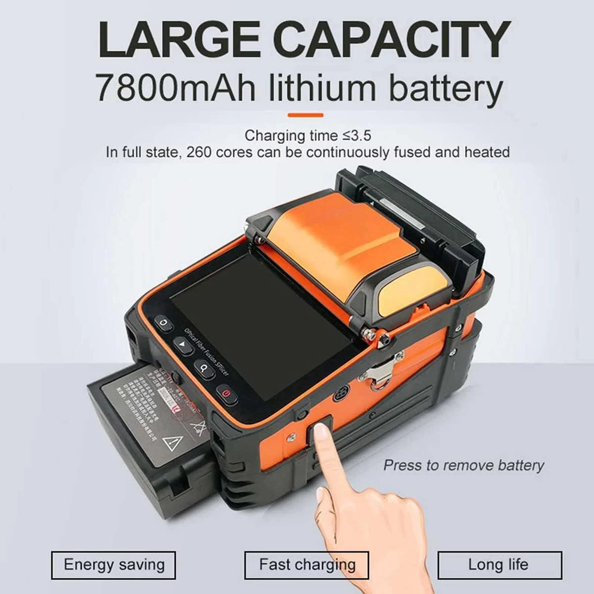 دستگاه فیوژن فیبر نوری اتوماتیک HYPKUTY با فوکوس خودکار FTTH، دستگاه جوش فیبر نوری اتوماتیک AI-9، شش موتور هسته ای، صفحه نمایش 5 اینچی، مناسب برای پروژه های فیبر نوری و کابل دستگاه فیوژن فیبر نوری اتوماتیک HYPKUTY با فوکوس خودکار FTTH، دستگاه جوش فیبر نوری اتوماتیک AI-9، شش موتور هسته ای، صفحه نمایش 5 اینچی، مناسب برای پروژه های فیبر نوری و کابل