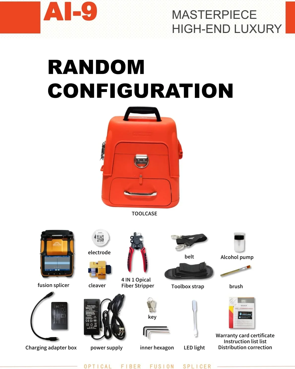 دستگاه فیوژن فیبر نوری چند زبانه FTTH مدل JDOSHIS AI-9 AI-8C AI-6C (نارنجی)(آبی)