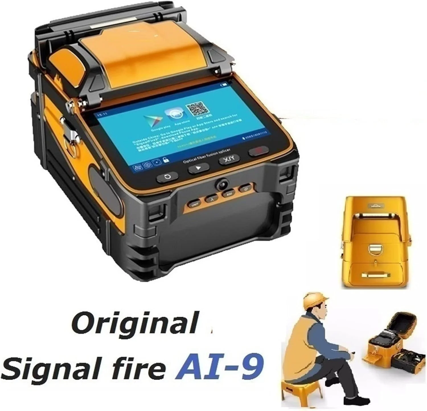 دستگاه فیوژن فیبر نوری اتوماتیک Signal Fire AI-9 با موتورهای متعدد، مناسب FTTH و چند زبانه