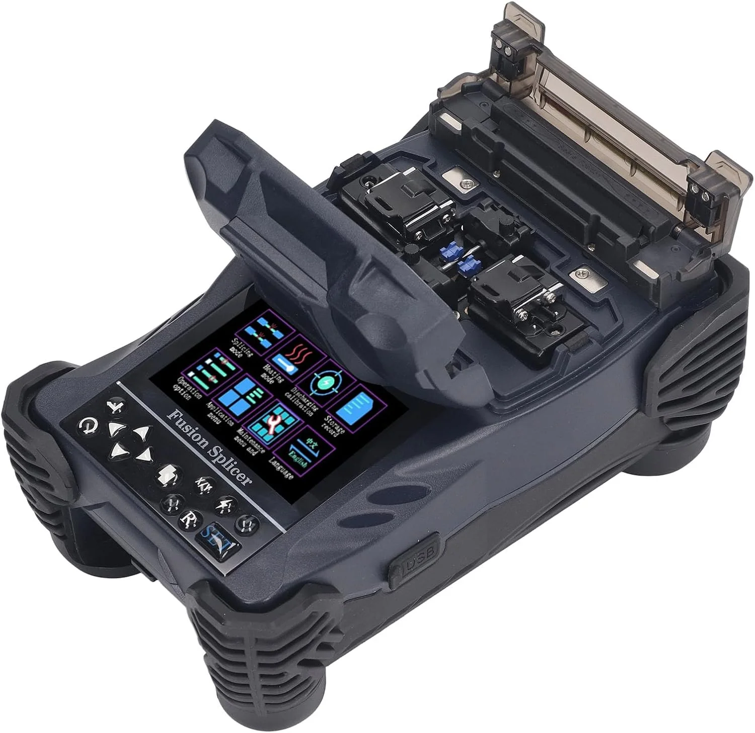 دستگاه فیوژن فیبر نوری A-15F با صفحه نمایش LCD رنگی با بزرگنمایی 400X و حالت های متعدد برای اتصال سریع (دوشاخه UK)