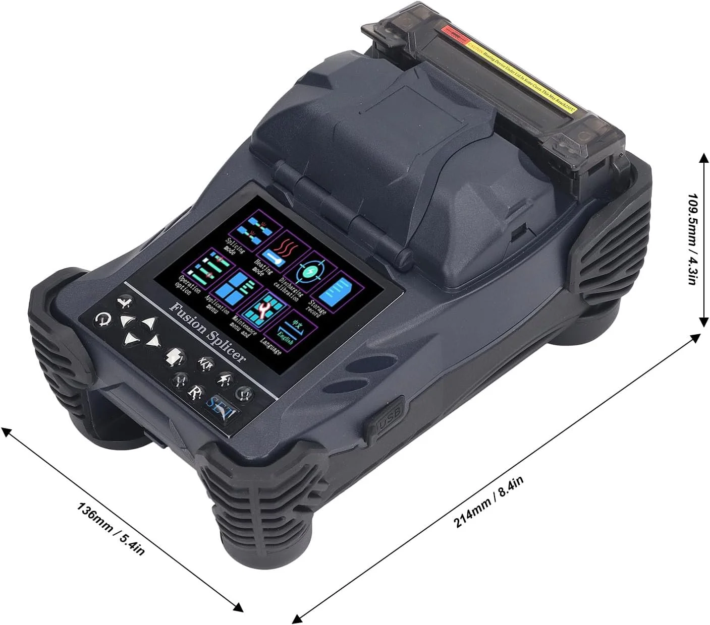 دستگاه فیوژن فیبر نوری A-15F با صفحه نمایش LCD رنگی با بزرگنمایی 400X و حالت های متعدد برای اتصال سریع (دوشاخه UK)