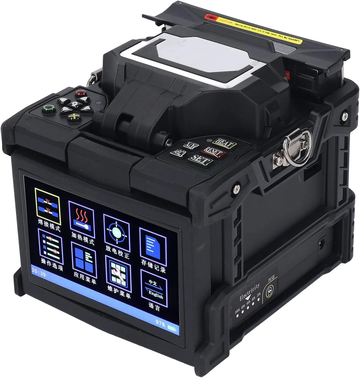 دستگاه فیوژن فیبر نوری، عملکرد آسان، گرمایش سریع هوشمند، صفحه نمایش با وضوح بالا، ایمن تر برای پیگتیل