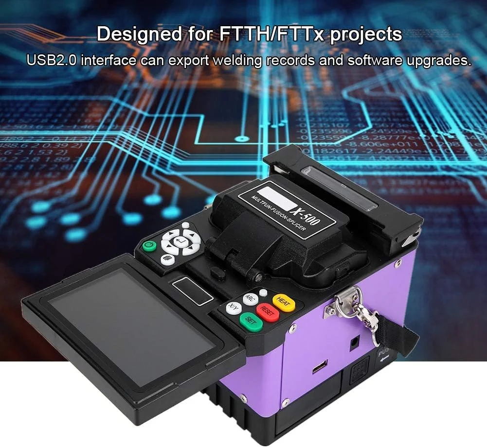 دستگاه فیوژن فیبر نوری اتوماتیک REHOOF با LCD 4.3 اینچی مدل X-500 به همراه دستگاه برش فیبر نوری برای FTTH/FTTx دستگاه فیوژن فیبر نوری اتوماتیک REHOOF با LCD 4.3 اینچی مدل X-500 به همراه دستگاه برش فیبر نوری برای FTTH/FTTx