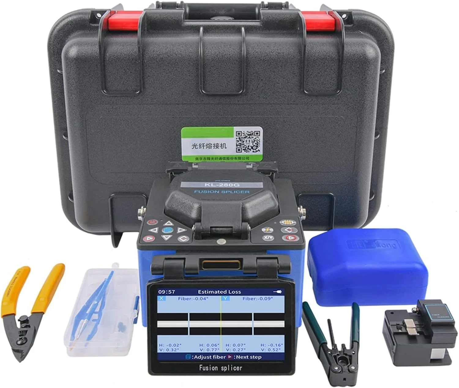 دستگاه فیوژن فیبر نوری تمکین مدل KL-280G به همراه دستگاه برش فیبر و کیت کامل