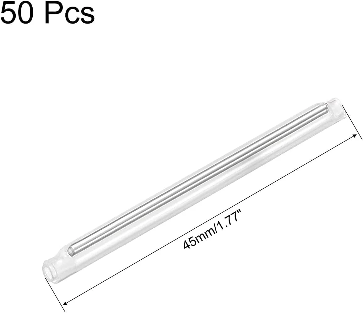 محافظ اتصال فیبر نوری XYWHPGV با قطر خارجی 45 میلی‌متر و ضخامت 3 میلی‌متر، دو سر از پیش جمع شده، لوله محافظ اتصال فیبر نوری، لوله حرارتی شفاف، میله با قطر خارجی 1.2 میلی‌متر، 50 عدد