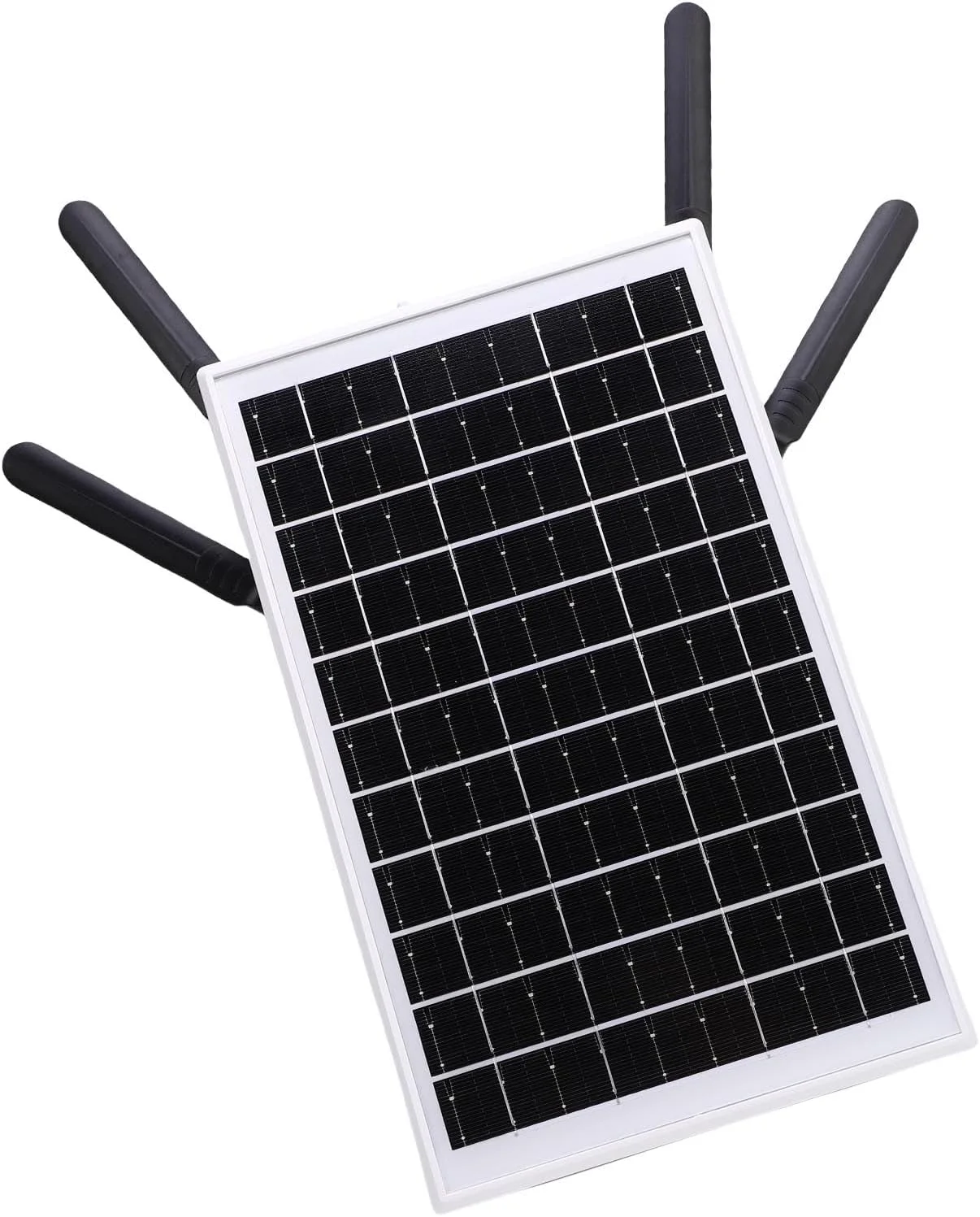 روتر مودم 4G LTE با انرژی خورشیدی Annadue 12W، توسعه دهنده WiFi 6 با سرعت 300 مگابیت بر ثانیه، دارای اسلات سیم کارت، باتری 18000 میلی آمپر ساعت، ضد آب IP66 (آنتن سفید)