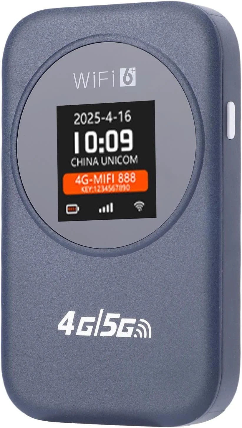 هات اسپات وای فای قابل حمل 4G اشاتا، روتر بی سیم پرسرعت 300 مگابیت بر ثانیه با اسلات سیم کارت، باتری 3000 میلی آمپر ساعتی و صفحه نمایش، برای تبلت، لپ تاپ و گوشی های هوشمند در سفر