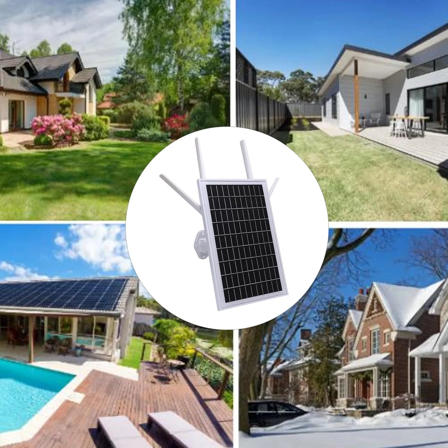 مودم روتر 4G LTE خورشیدی ASHATA با اسلات سیم کارت، روتر 4G خورشیدی با پنل خورشیدی 15 واتی، باتری 20800 میلی آمپر ساعتی، تا 8 دستگاه، برای دوربین مداربسته RV (نسخه اروپایی (B1/3/7/8/20/28A/40