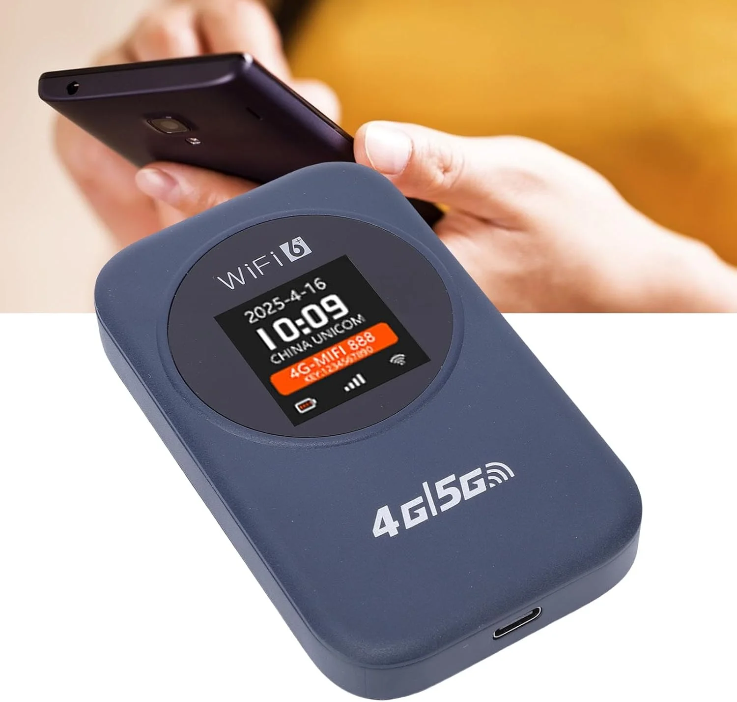 هات اسپات وای فای قابل حمل 4G اشاتا، روتر بی سیم پرسرعت 300 مگابیت بر ثانیه با اسلات سیم کارت، باتری 3000 میلی آمپر ساعتی و صفحه نمایش، برای تبلت، لپ تاپ و گوشی های هوشمند در سفر