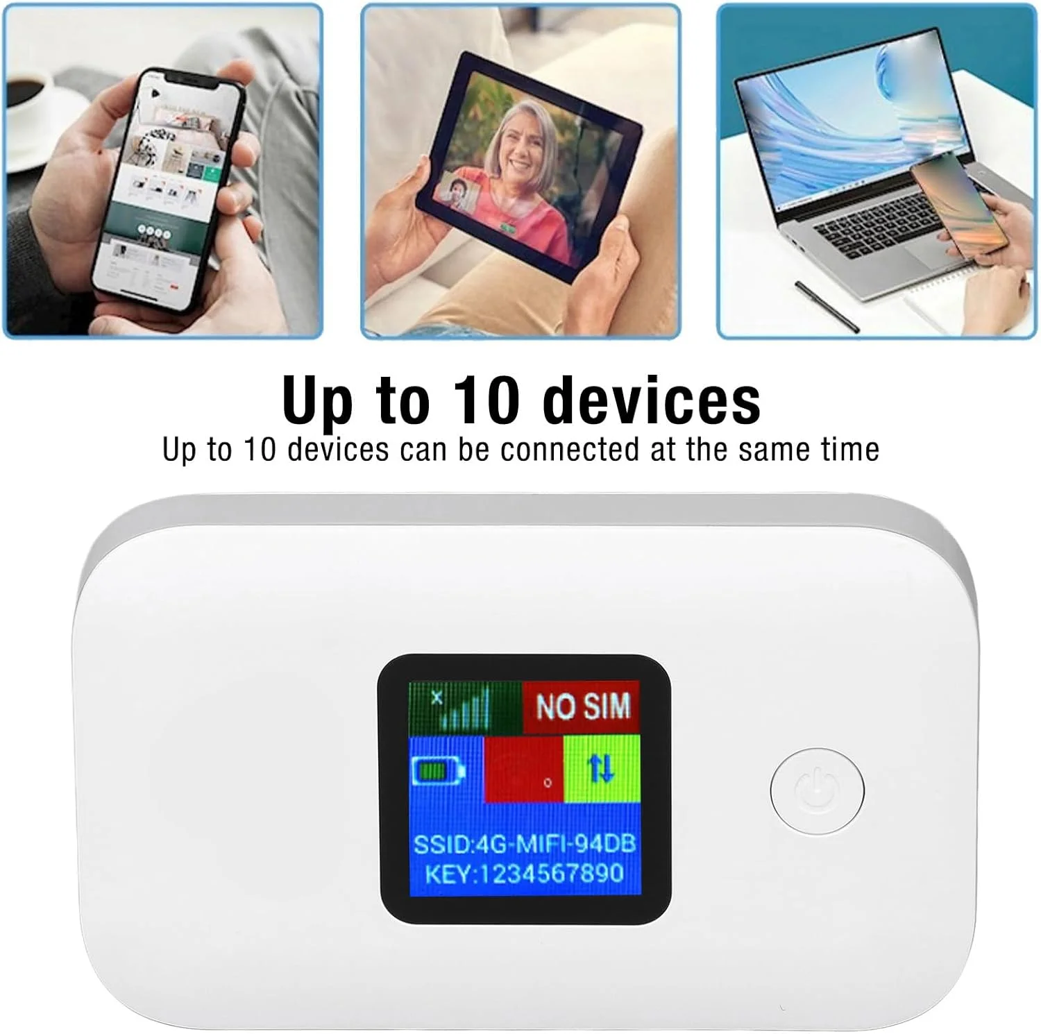 مودم وای فای 4G LTE، روتر مسافرتی قابل حمل 300 مگابیت بر ثانیه با باتری 3000 میلی آمپر ساعتی و اسلات کارت میکرو سیم، روتر قابل حمل برای تلفن های هوشمند، لپ تاپ ها، تبلت ها تا 10 دستگاه مودم وای فای 4G LTE، روتر مسافرتی قابل حمل 300 مگابیت بر ثانیه با باتری 3000 میلی آمپر ساعتی و اسلات کارت میکرو سیم، روتر قابل حمل برای تلفن های هوشمند، لپ تاپ ها، تبلت ها تا 10 دستگاه