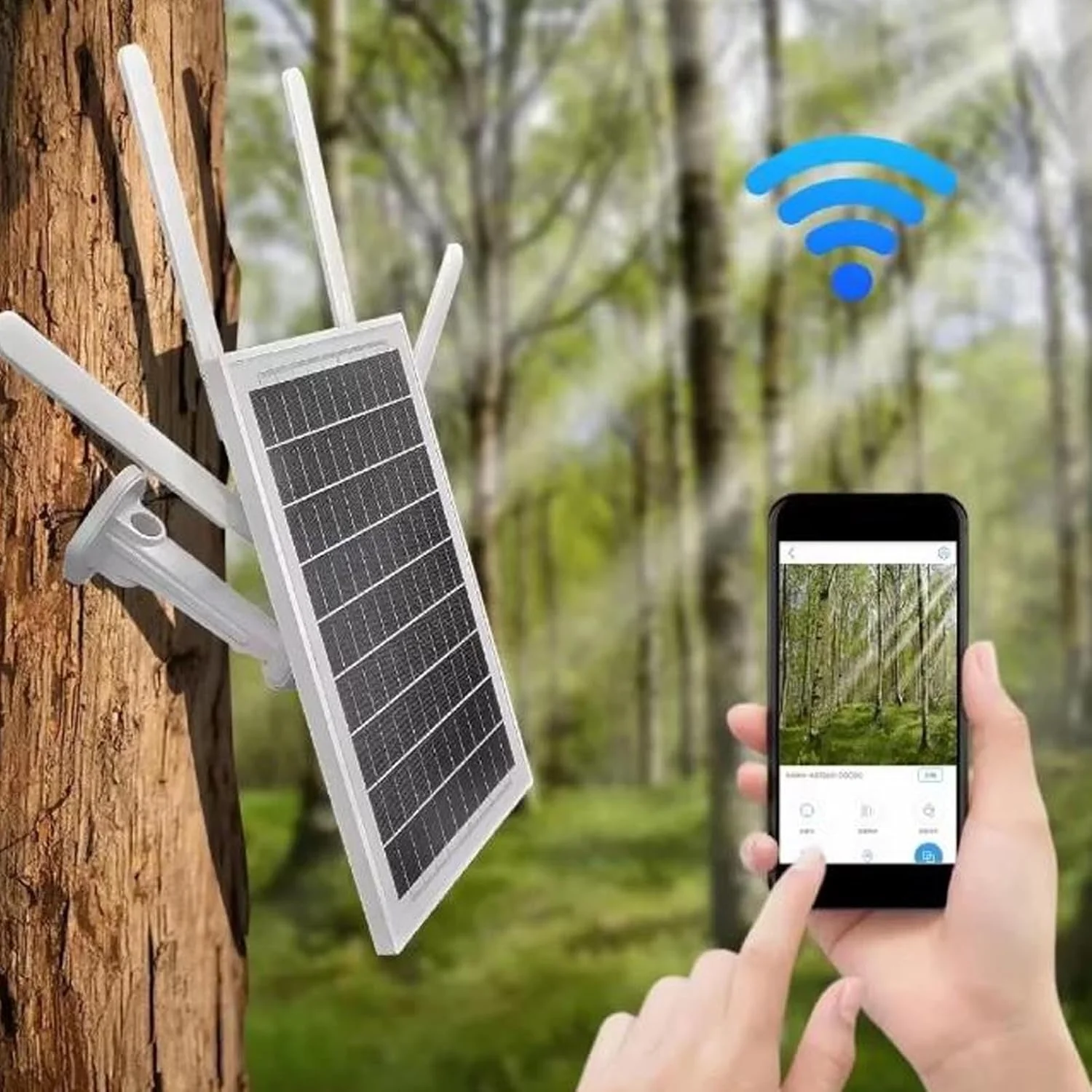 مودم روتر خورشیدی وای فای Dpofirs، روتر سیم کارت خور، با پنل 15 واتی و باتری 20800 میلی آمپر ساعتی، توسعه دهنده وای فای 4G LTE خورشیدی، برای دوربین مداربسته کمپینگ RV (نسخه ایالات متحده)