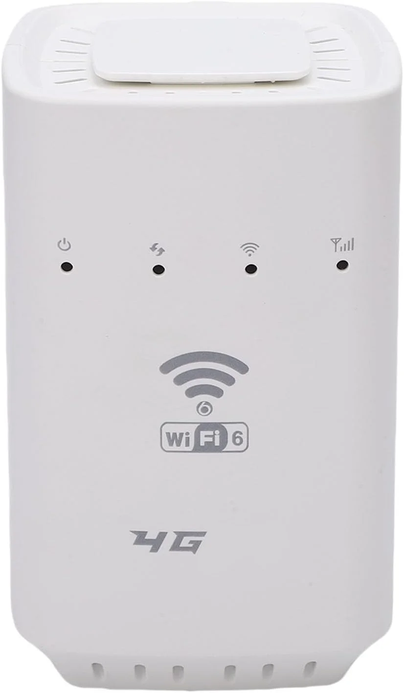 روتر بی‌سیم وای‌فای 6 قابل حمل Dpofirs، هات‌اسپات برای اشتراک‌گذاری خانوادگی، روتر 4G LTE CPE با اسلات سیم‌کارت، رابط WAN LAN، سرعت 300 مگابیت بر ثانیه برای استفاده در خانه/اداره، ABS سفید