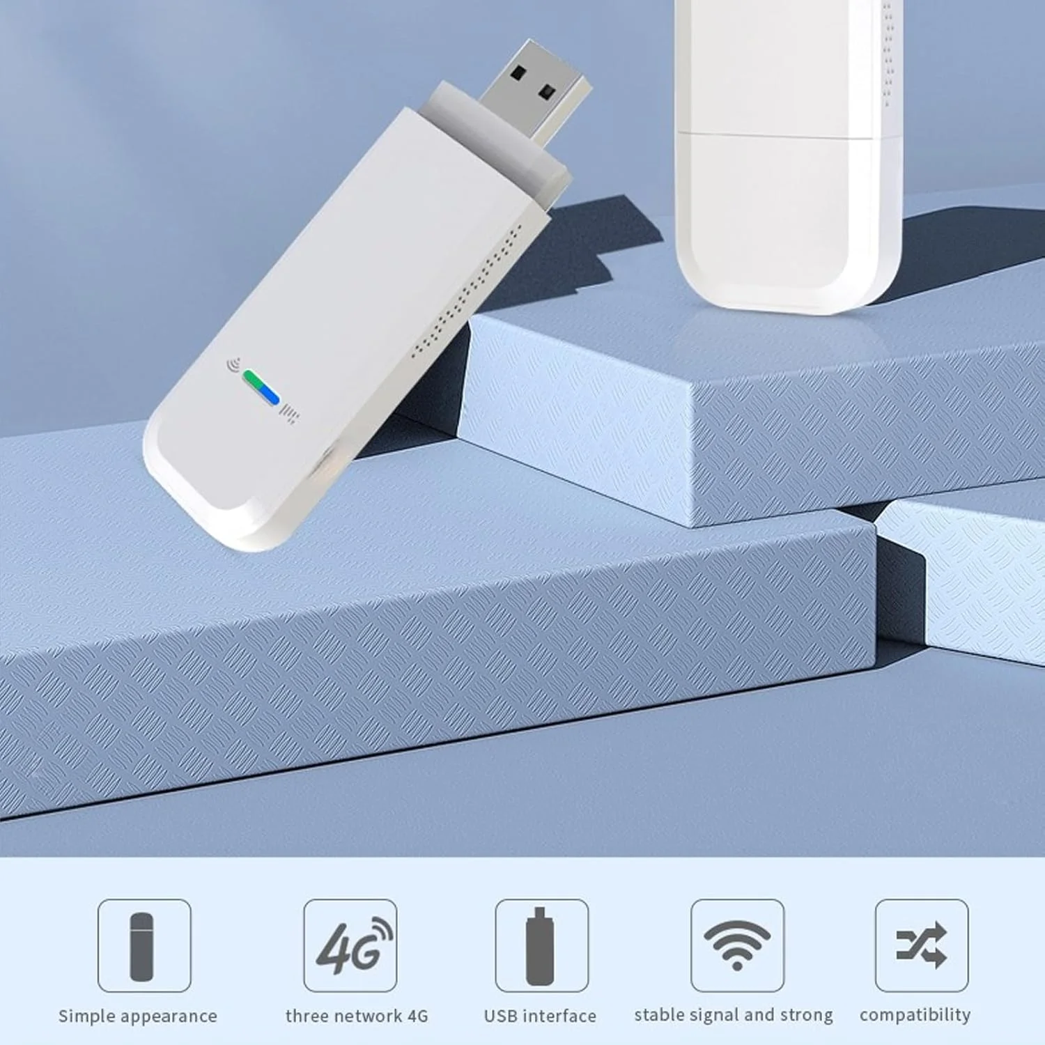 مودم روتر وای فای دانگل USB 4G LTE هوشمند Elprico، روتر قابل حمل با اسلات سیم کارت، هات اسپات مسافرتی پشتیبانی از 10 دستگاه تا 150 مگابیت بر ثانیه برای تلفن و کامپیوتر