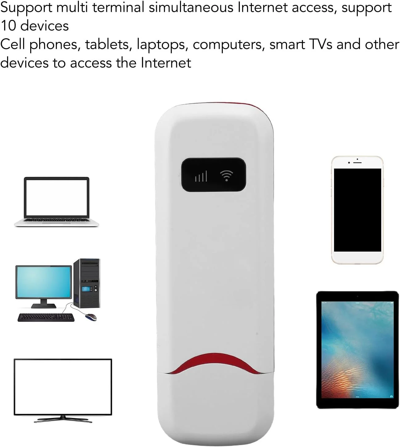 مودم وای فای USB قابل حمل 4G LTE Haofy با سرعت بالا برای اشتراک اینترنت تا 10 دستگاه، دارای اسلات سیم کارت برای ماشین ها، تلفن های همراه، تبلت ها و کامپیوترها مودم وای فای USB قابل حمل 4G LTE Haofy با سرعت بالا برای اشتراک اینترنت تا 10 دستگاه، دارای اسلات سیم کارت برای ماشین ها، تلفن های همراه، تبلت ها و کامپیوترها