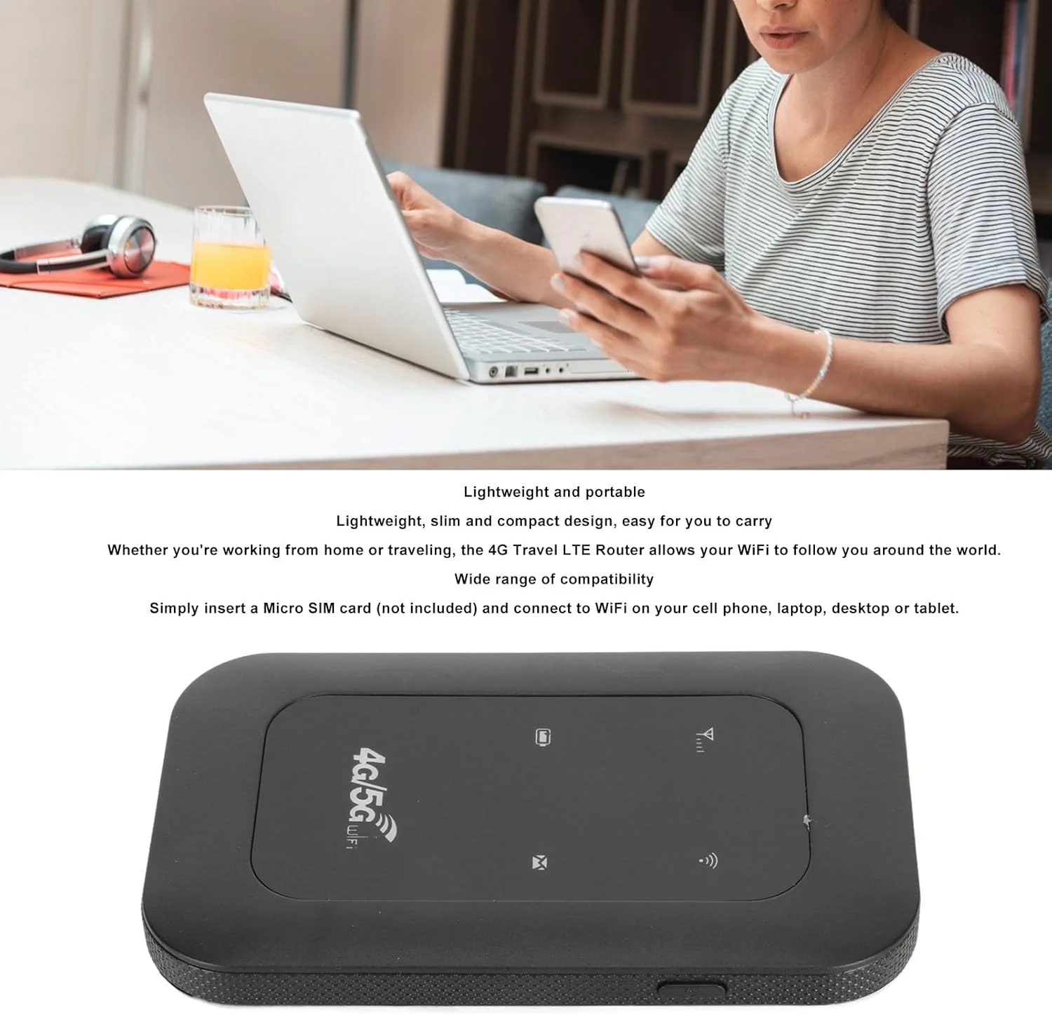 مودم همراه 4G LTE، روتر جیبی پرسرعت 150 مگابیت بر ثانیه با اسلات سیم کارت، اشتراک گذاری تا 10 کاربر برای سفر اداری (فقط برای استفاده در آسیا، آسیای جنوب شرقی، آفریقا، خاورمیانه)