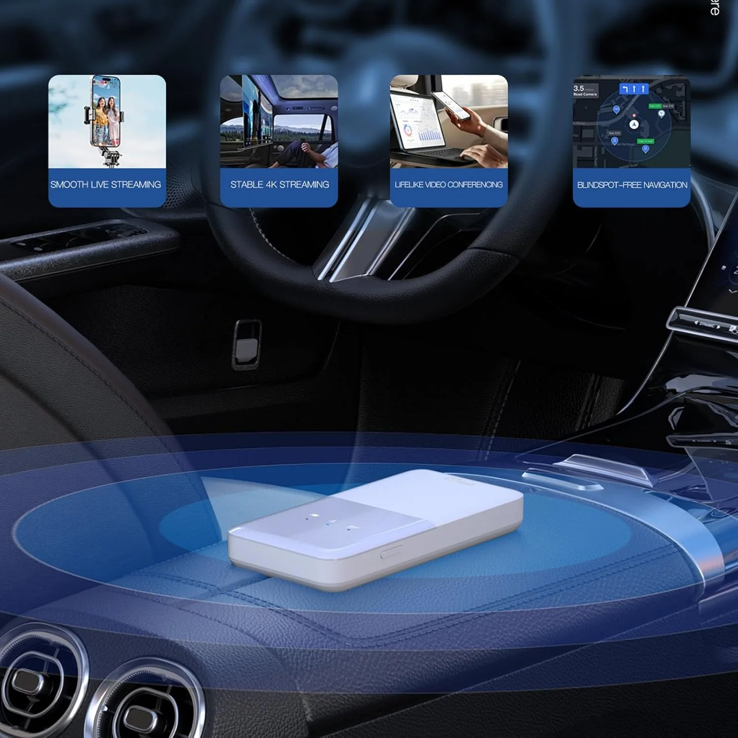 روتر Luocute، روتر وای فای موبایل 4G LTE با سرعت 300 مگابیت بر ثانیه، سیگنال قوی و دو سیم کارت، پشتیبانی از 10 دستگاه، عمر باتری 10 ساعته، فناوری MIMO برای سفر، تحصیل، کار، بازی (سفید خاکستری)