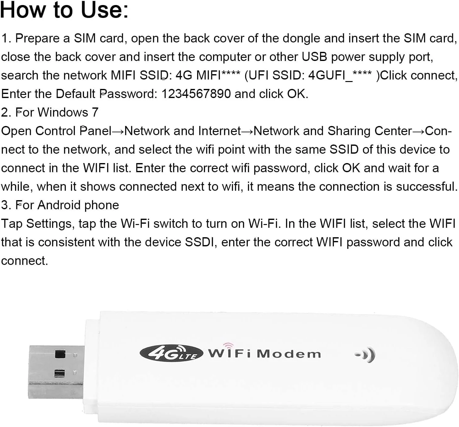 دانگل USB مودم Lte/4G 150 Mbps با اسلات سیم کارت برای سفر، خودرو، روتر هات اسپات وای فای بی سیم موبایل، پلاگ اند پلی