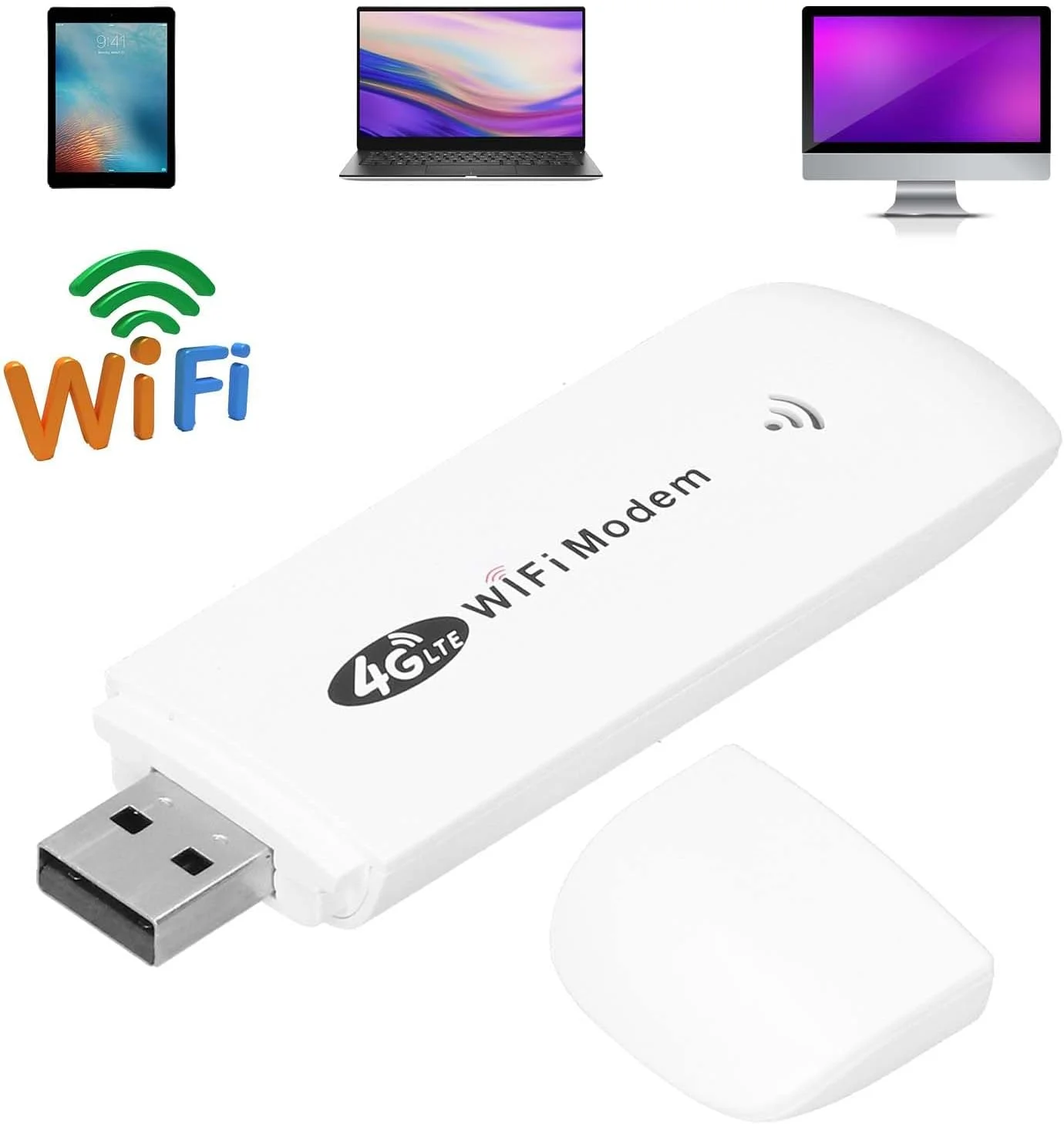 دانگل USB مودم Lte/4G 150 Mbps با اسلات سیم کارت برای سفر، خودرو، روتر هات اسپات وای فای بی سیم موبایل، پلاگ اند پلی