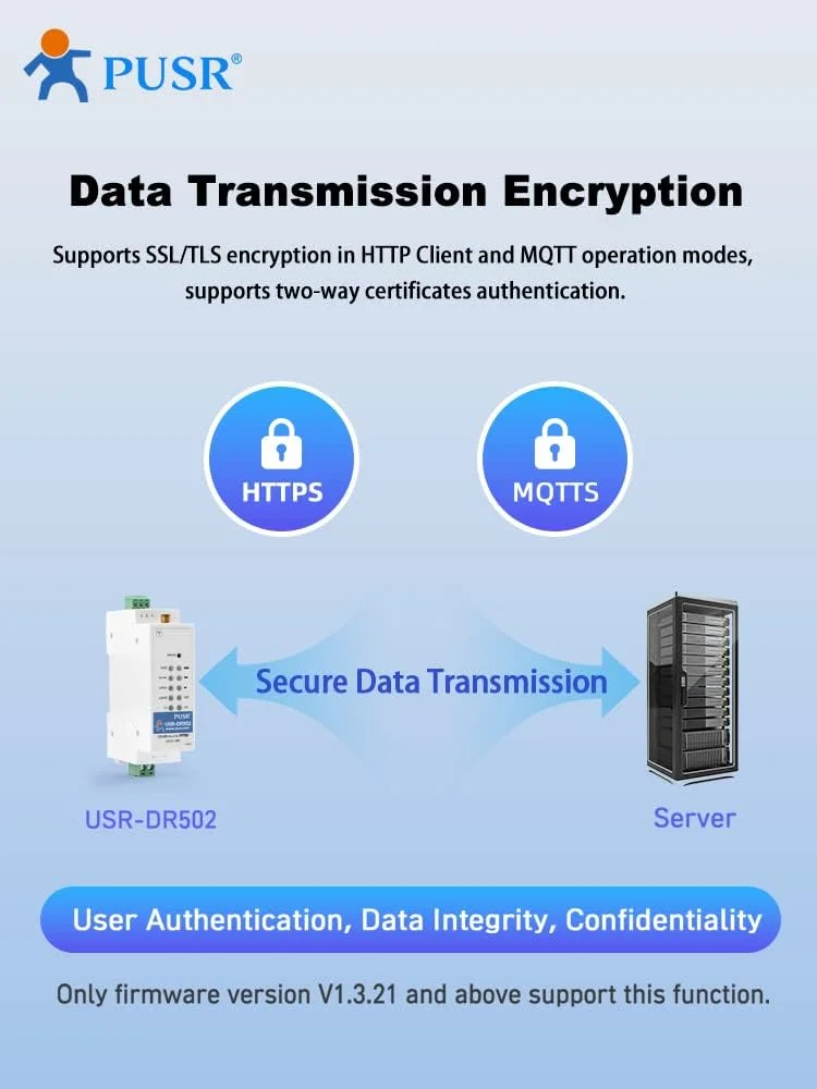 مودم USR-DR502-E اروپا HTTP MQTT GSM SMS 4G LTE Cat 1 با اسلات سیم کارت و پشتیبانی از پلتفرم IoT