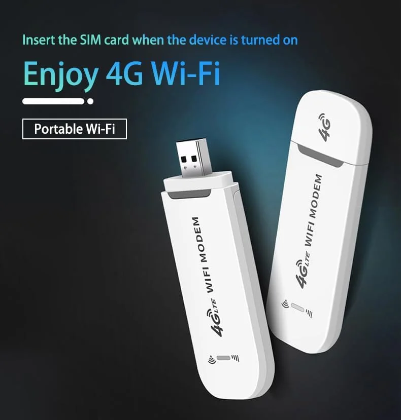 مودم کوچک قابل حمل وای فای 4G LTE با سیم کارت، پورت USB، روتر بی سیم با پشتیبانی از درگاه سیم کارت، هات اسپات مسافرتی قابل حمل، پشتیبانی از LTE B1/B3/B7/B8/B20/B38/B40/B41