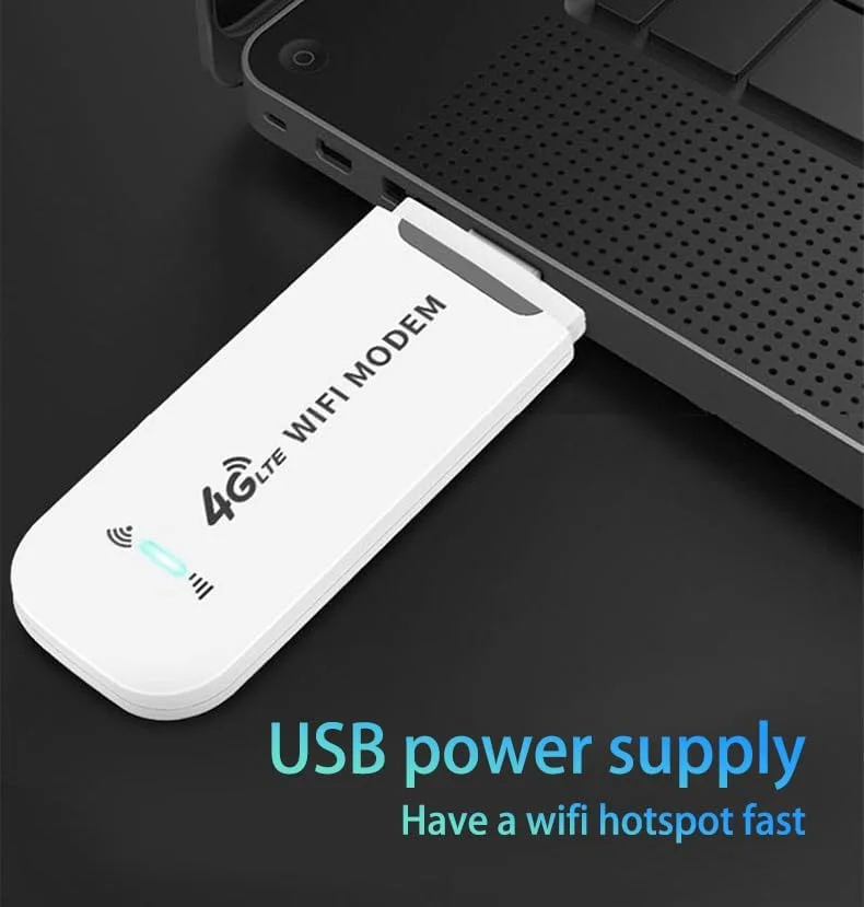 مودم کوچک قابل حمل وای فای 4G LTE با سیم کارت، پورت USB، روتر بی سیم با پشتیبانی از درگاه سیم کارت، هات اسپات مسافرتی قابل حمل، پشتیبانی از LTE B1/B3/B7/B8/B20/B38/B40/B41