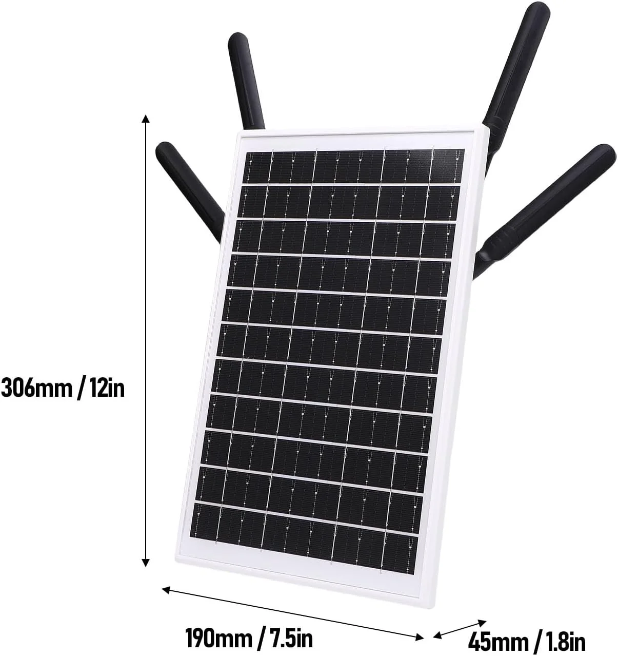 مودم روتر وای فای خورشیدی، 4G LTE با انرژی خورشیدی، 300 مگابیت بر ثانیه IP66، برای کمپینگ در فضای باز، RV، باتری 18000 میلی آمپر ساعت (آنتن سفید)