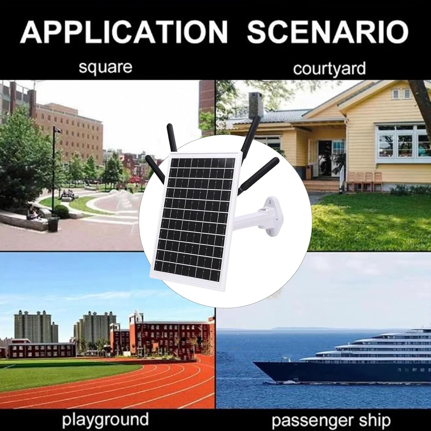 مودم روتر وای فای خورشیدی، 4G LTE با انرژی خورشیدی، 300 مگابیت بر ثانیه IP66، برای کمپینگ در فضای باز، RV، باتری 18000 میلی آمپر ساعت (آنتن سفید)