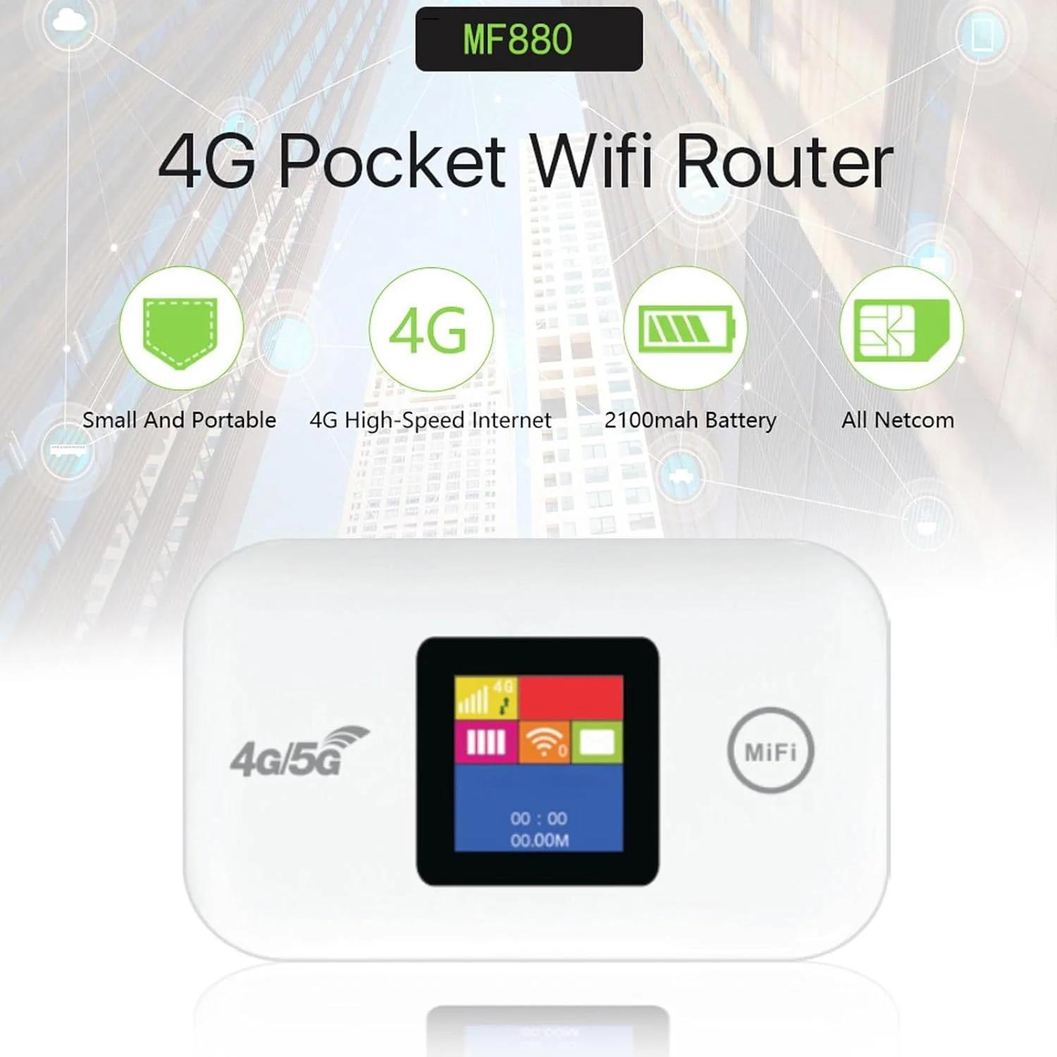 روتر 4G LTE مدل Zerodis، سرعت 150 مگابیت بر ثانیه، طراحی باریک، ایده آل برای سفر و استفاده به عنوان هات اسپات وای فای موبایل