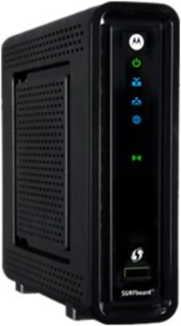 مودم کابلی ARRIS Surfboard Sbg6580 Docsis 3.0 / روتر دو بانده Wi-Fi N300 2.4Ghz + N300 5Ghz - بسته بندی خرده فروشی مشکی (570763-006-00) مودم کابلی ARRIS Surfboard Sbg6580 Docsis 3.0 / روتر دو بانده Wi-Fi N300 2.4Ghz + N300 5Ghz - بسته بندی خرده فروشی مشکی (570763-006-00)