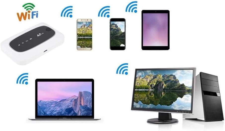 مودم وای فای 4G قابل حمل، روتر موبایل بی سیم اینترنت پرسرعت 3G/4G، هات اسپات وای فای قابل حمل برای مسافرت، باتری 2000mAh با ماندگاری طولانی 6 ساعته (سفید) مودم وای فای 4G قابل حمل، روتر موبایل بی سیم اینترنت پرسرعت 3G/4G، هات اسپات وای فای قابل حمل برای مسافرت، باتری 2000mAh با ماندگاری طولانی 6 ساعته (سفید)