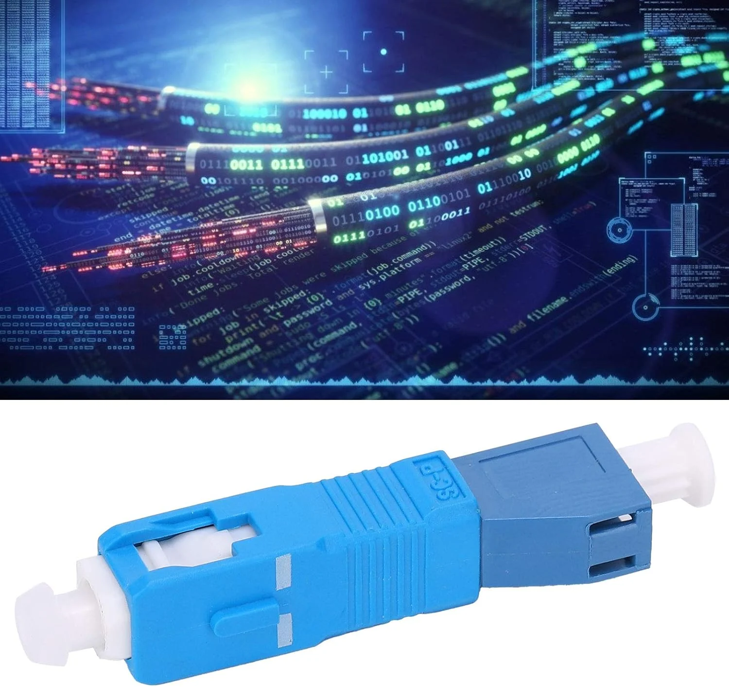 آداپتور فیبر نوری SC?LC نر به ماده، کانکتور آداپتور فیبر نوری تک حالته ۱۳۱۰ تا ۱۵۵۰ نانومتر