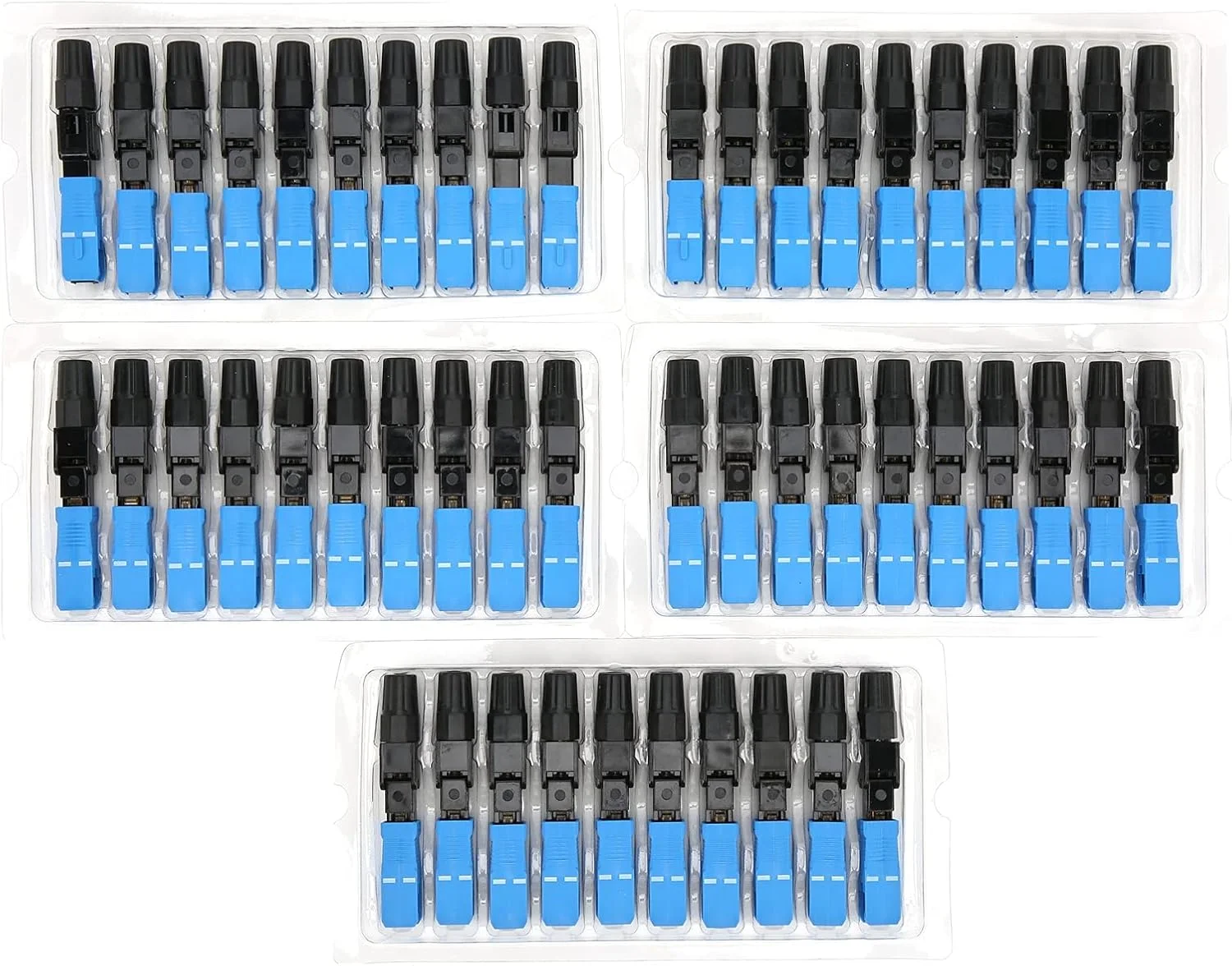 ۵۰ عدد کانکتور فیبر نوری آبی آداپتور فیبر نوری توکار SC/UPC-C قطعات الکترونیکی برای ارتباطات نوری