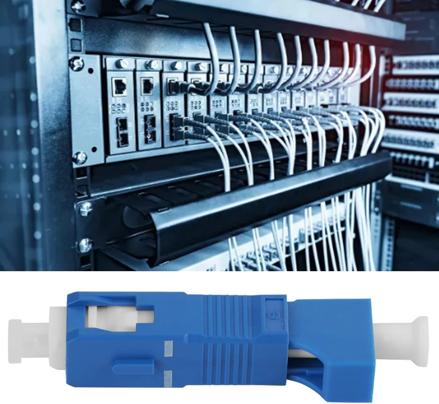 آداپتور فیبر نوری، مبدل فیبر نوری تک حالته، آداپتور مبدل نوری هیبریدی SC نر به LC ماده تک حالته