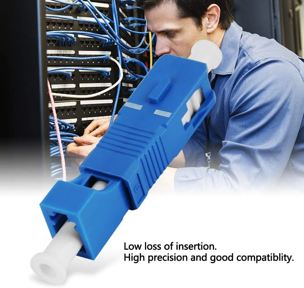 آداپتور فیبر نوری، مبدل فیبر نوری تک حالته، آداپتور مبدل نوری هیبریدی SC نر به LC ماده تک حالته