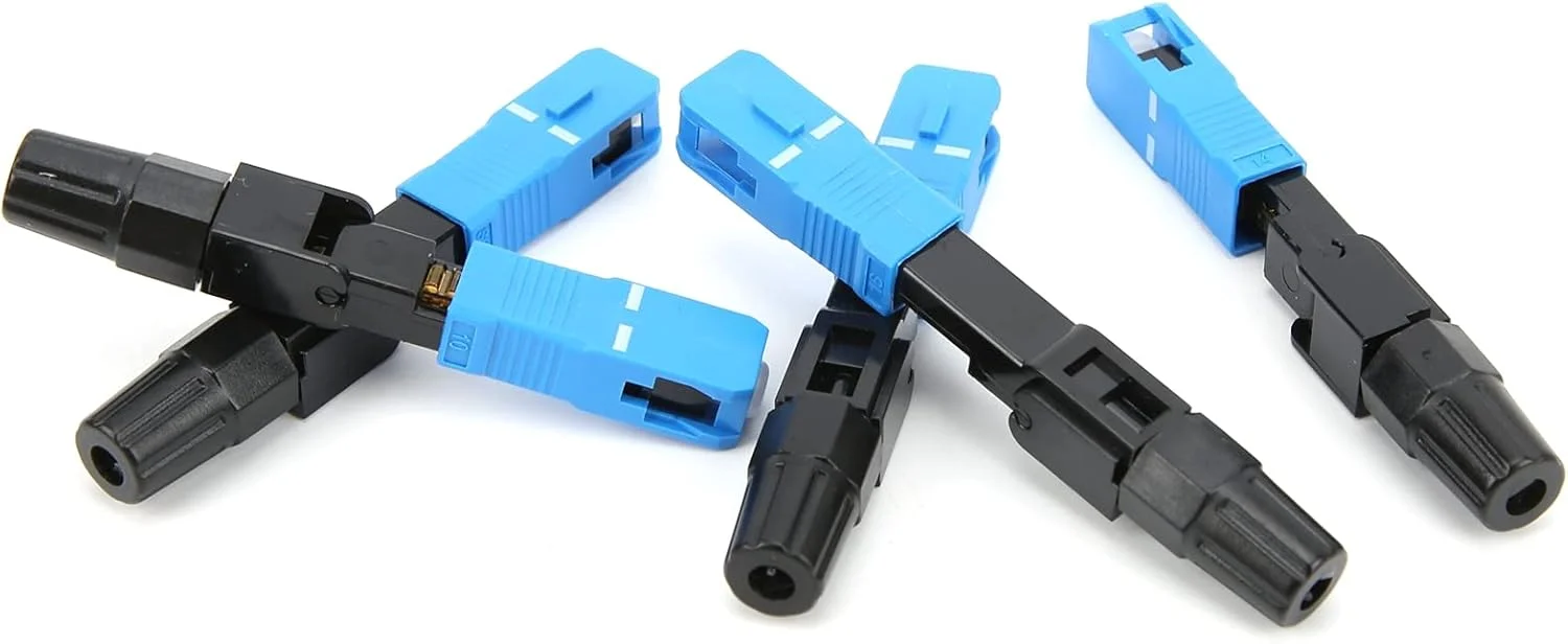 ۵۰ عدد کانکتور فیبر نوری آبی آداپتور فیبر نوری توکار SC/UPC-C قطعات الکترونیکی برای ارتباطات نوری