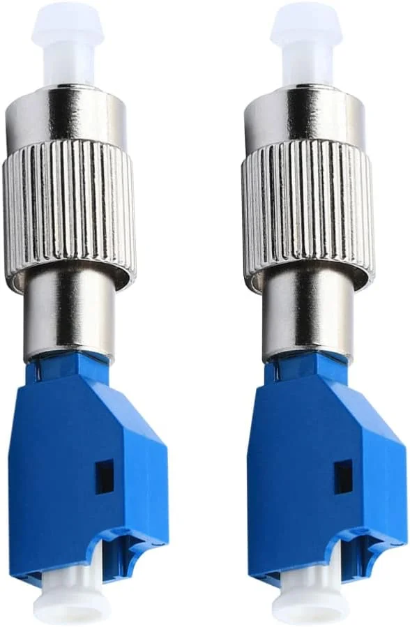 دو عدد کانکتور فیبر نوری FC نر به ماده آداپتورهای فیبر نوری کانورتورهای نوری هیبریدی